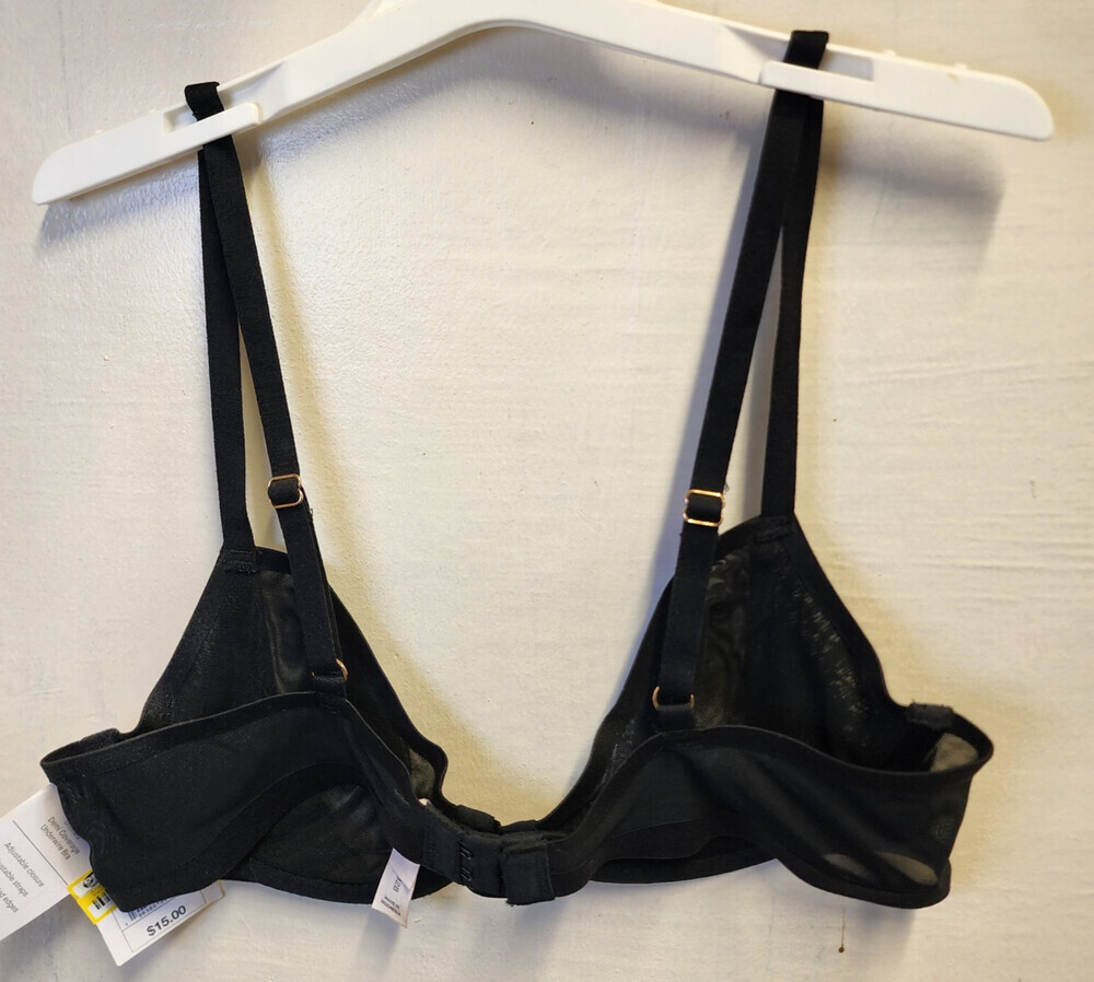 New Auden Women's Black Underwire Sheer Bra Adjustable Straps Size 32B - Picture 5 of 5